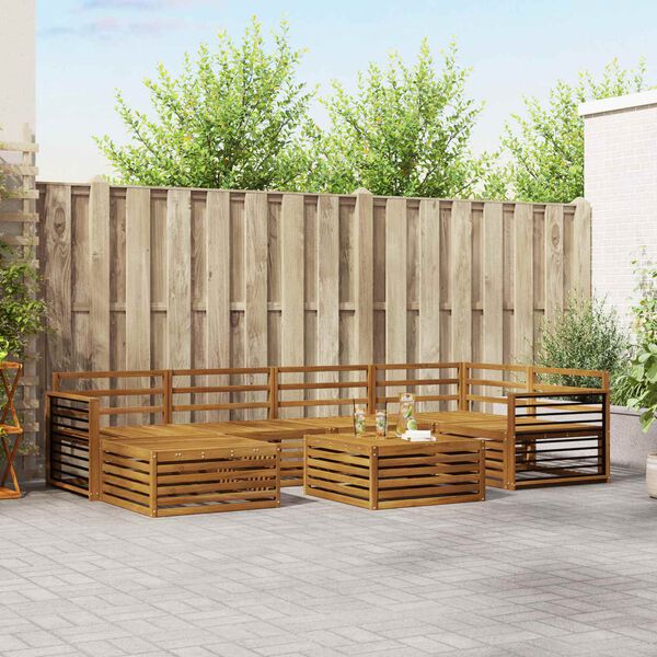 vidaXL Zestaw sof na zewnątrz 7 pcs Naturalny