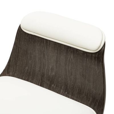vidaXL Krzesło biurowe, białe, gięte drewno i sztuczna skóra
