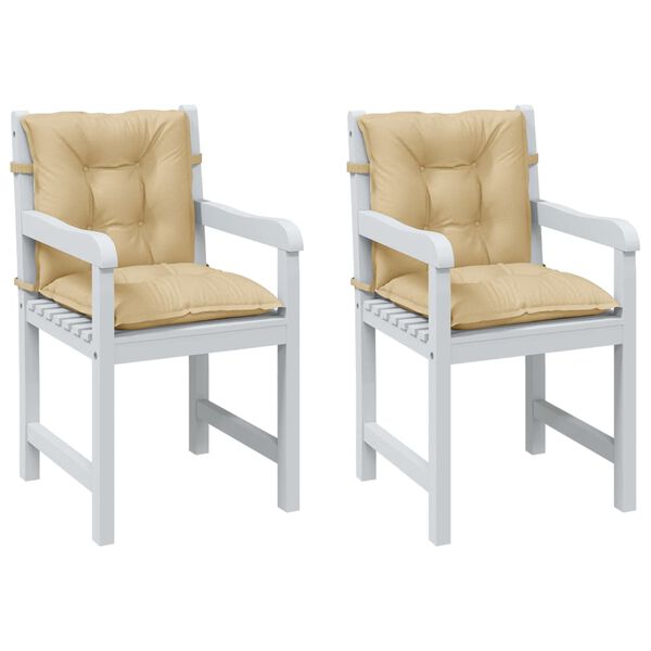 vidaXL Poduszki na krzesła z niskim oparciem, 2 szt., beżowy melanż