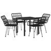 vidaXL Zestaw do jadalni w ogrodzie 5 pcs Czarny