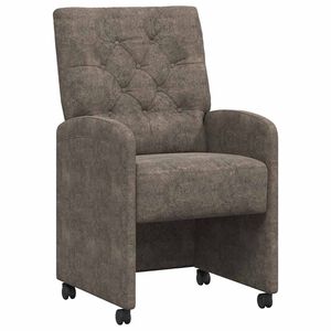 vidaXL Krzesełka jadalne na kółkach 2 pcs ciemno szary 58 x 67 x 97 cm