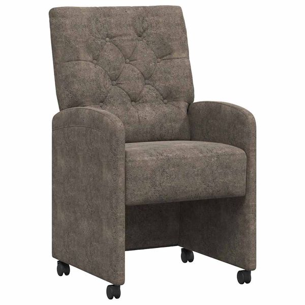 vidaXL Krzesełka jadalne na k&oacute;łkach 2 pcs ciemno szary 58 x 67 x 97 cm