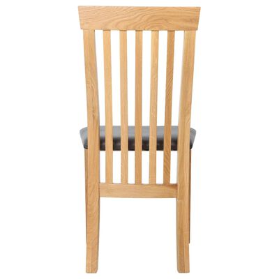 vidaXL Krzesła stołowe, 2 szt., lite drewno dębowe i sztuczna skóra