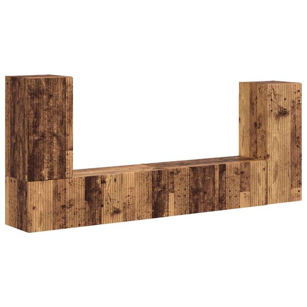 vidaXL Zestaw szafek RTV 4 pcs Stare drewno Materiał drewnopochodny