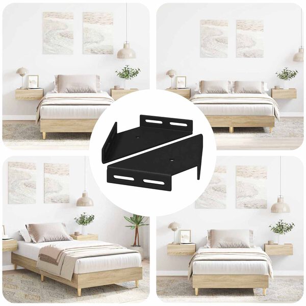 vidaXL Uchwyt narożny 2 pcs Czarny 138,5 x 50,5 x 16 mm Żelazo