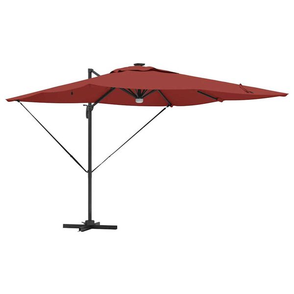 vidaXL Parasol Roma Czerwony 286 x 285 x 270 cm Aluminium i Poliester