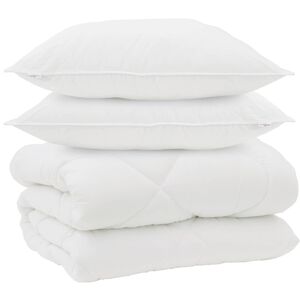 vidaXL Zimowa Kołdra z poduszką 3 pcs Biały Mikrofibra