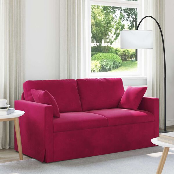 vidaXL Sofa Czerwone wino
