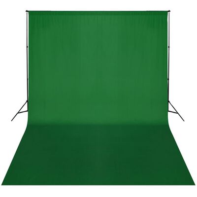 vidaXL System zawieszenia tła z zielonym tłem 300 x 300 cm