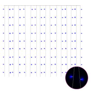 vidaXL Kurtyna lampek, 3x3m, 300 niebieskich diod LED, 8 funkcji