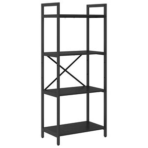 vidaXL P&oacute;łka na książki 4 poziom&oacute;w 56 x 34 x 133,5 cm Czarny Dąb