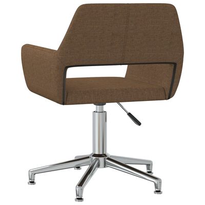 vidaXL Obrotowe krzesło stołowe, brązowe, obite tkaniną