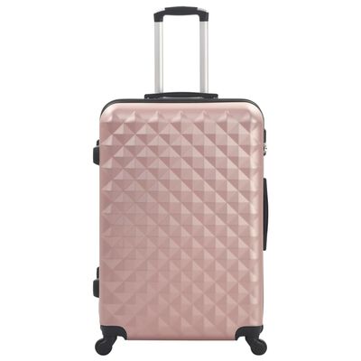 vidaXL Zestaw twardych walizek, 3 szt., różowe złoto, ABS