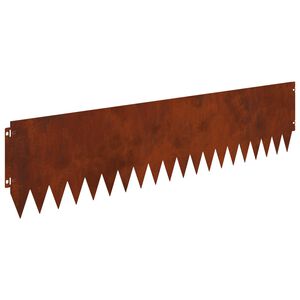 vidaXL Krawężnik do trawnika 10 szt. 103 x 25 cm Stal Rdzawy