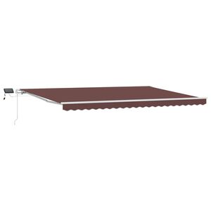 vidaXL Ręcznie zwijana markiza z LED, brązowa, 500x300 cm