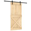 vidaXL Drzwi przesuwne Naturalny i czarny 95 x 210 cm