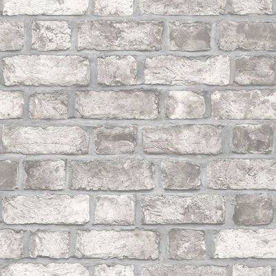Homestyle Tapeta Brick Wall, szarość i złamana biel