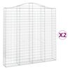 vidaXL Kosze gabionowe, 2 szt, 200x30x200/220 cm, galwanizowane żelazo