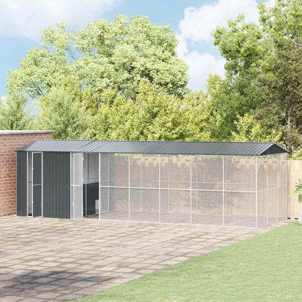 vidaXL Klatka dla ptak&oacute;w z przechowywaniem Antracyt 860 x 310 x 247 cm