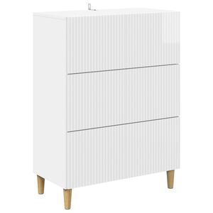 vidaXL Szafka z Szufladami Biały wysoki połysk 66 x 34,5 x 90 cm
