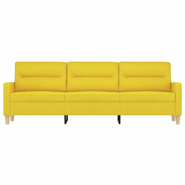 vidaXL Sofa 3-osobowa, jasnoż&oacute;łta, 180 cm, tapicerowana tkaniną
