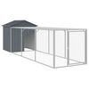 vidaXL Kurnik z wybiegiem, antracytowy, 117x405x123 cm, stal