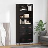 vidaXL Highboard Czarny dąb 69,5 x 34 x 180 cm Materiał drewnopochodny