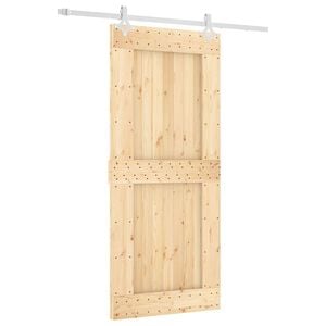 vidaXL Drzwi przesuwne Naturalne i białe 90 x 210 cm
