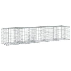 vidaXL Kosz gabionowy z pokrywą, 500x100x100 cm, galwanizowane żelazo