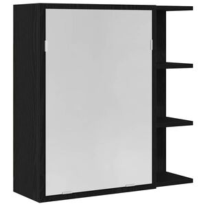 vidaXL Szafka z lustrem do łazienki Czarny Dąb 62,5 x 20,5 x 64 cm