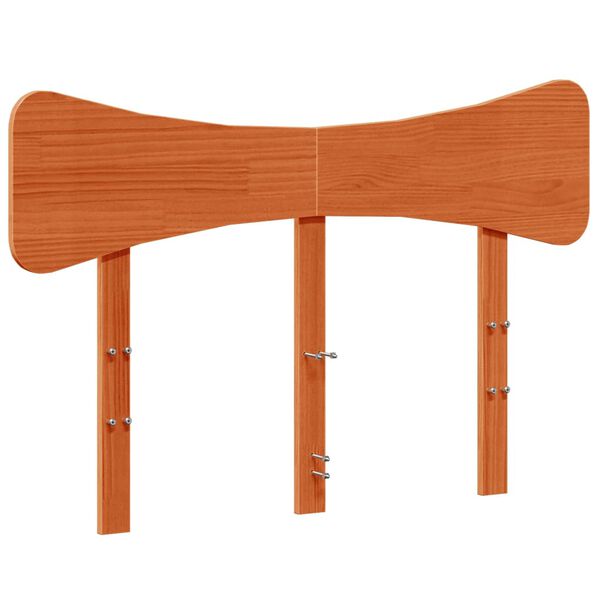 vidaXL Wezgłowie do ł&oacute;żka, woskowy brąz, 135 cm, lite drewno sosnowe