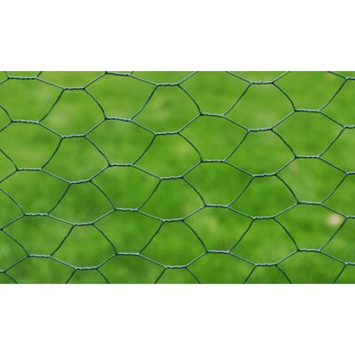 vidaXL Ogrodzenie z siatki, galwanizowane, PVC, 25x1 m, zielone