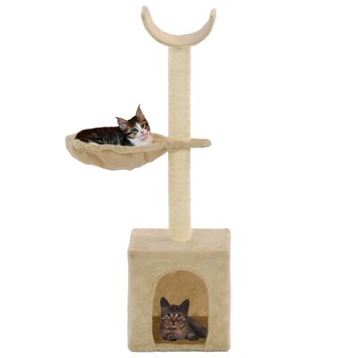vidaXL Drapak dla kota z sizalowymi słupkami, 105 cm, beżowy