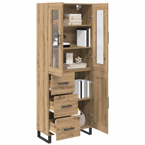 vidaXL Highboard 2 pcs Dąb rzemieślniczy Materiał drewnopochodny