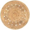 vidaXL Dywan pleciony z juty, 90 cm, okrągły
