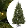 vidaXL Sztuczna choinka 240 cm 300 LED Ciepła biel PVC i stal zielony