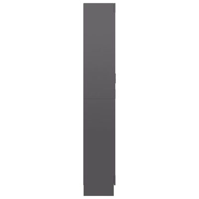 vidaXL Witryna, wysoki połysk, szara, 82,5x30,5x185,5 cm, płyta