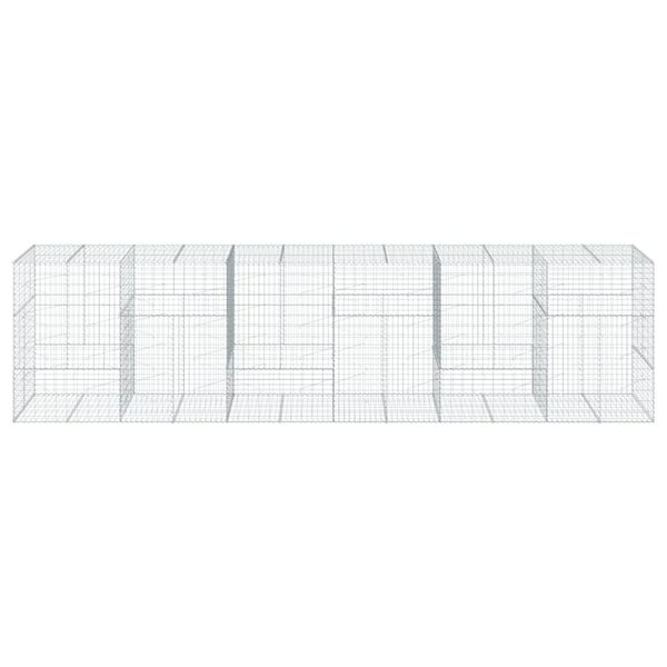 vidaXL Kosz gabionowy z pokrywą, 600x100x150 cm, galwanizowane żelazo