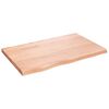 vidaXL Blat do stołu, jasnobrązowy, 80x50x(2-4)cm, lite drewno dębowe