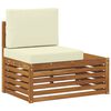 vidaXL Sofa końcowa na zewnątrz z poduszką Naturalny 91 x 63 x 73 cm