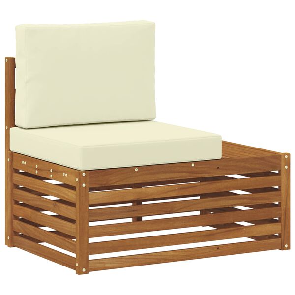 vidaXL Sofa końcowa na zewnątrz z poduszką Naturalny 91 x 63 x 73 cm