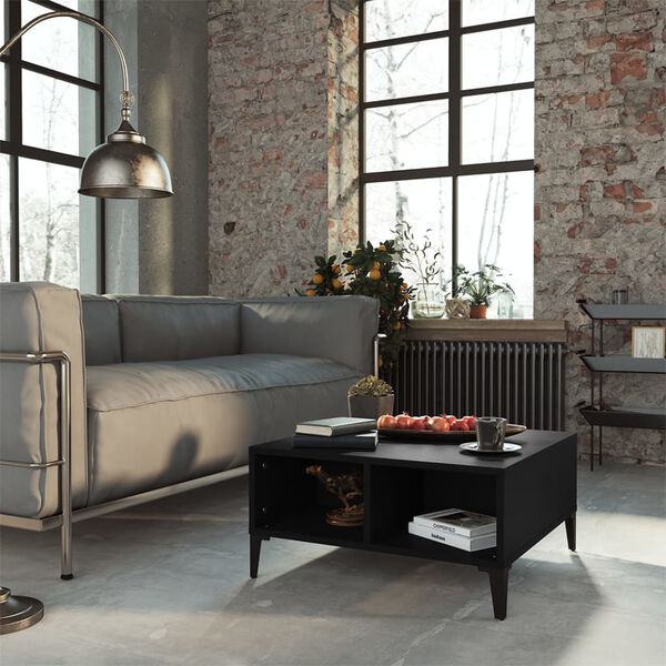 vidaXL Stolik kawowy, czarny, 60x60x30 cm, materiał drewnopochodny