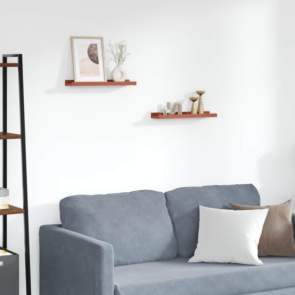 vidaXL P&oacute;łka ścienna z p&oacute;łką 2 pcs Czerwony 40 x 9 x 3 cm