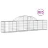 vidaXL Kosze gabionowe, 20 szt, 200x30x40/60 cm, galwanizowane żelazo
