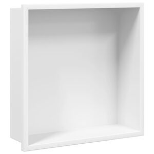 vidaXL Wnęka prysznicowa, biała matowa, 32x32x9 cm, stal nierdzewna
