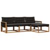 vidaXL Zestaw sof na zewnątrz z poduszką 4 pcs Naturalny i czarny