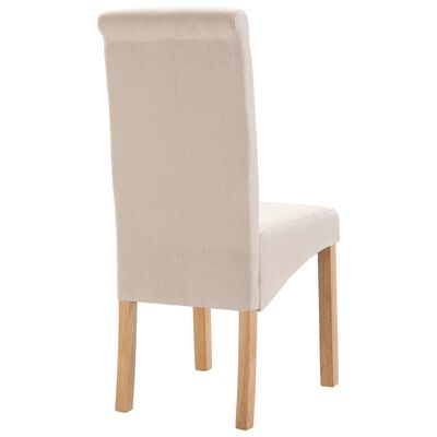 vidaXL Krzesła do jadalni, 4 szt., kremowe, tapicerowane tkaniną