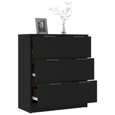 vidaXL Szafka, czarna, 60x30x70 cm, materiał drewnopochodny