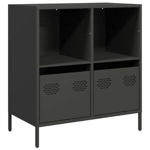 vidaXL Szafka, czarna, 68x39x73,5 cm, stal walcowana na zimno