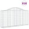 vidaXL Kosze gabionowe, 18 szt, 200x30x100/120cm, galwanizowane żelazo